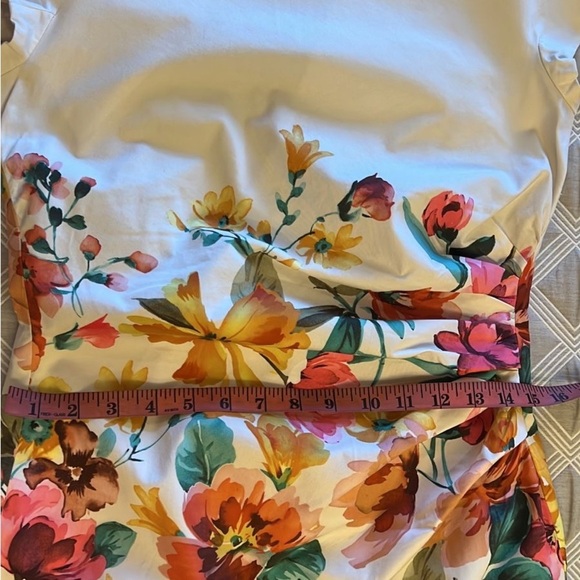 MaxMara weekend Sample Cream Floral Midi Dress| size 6 - Picture 4 of 9